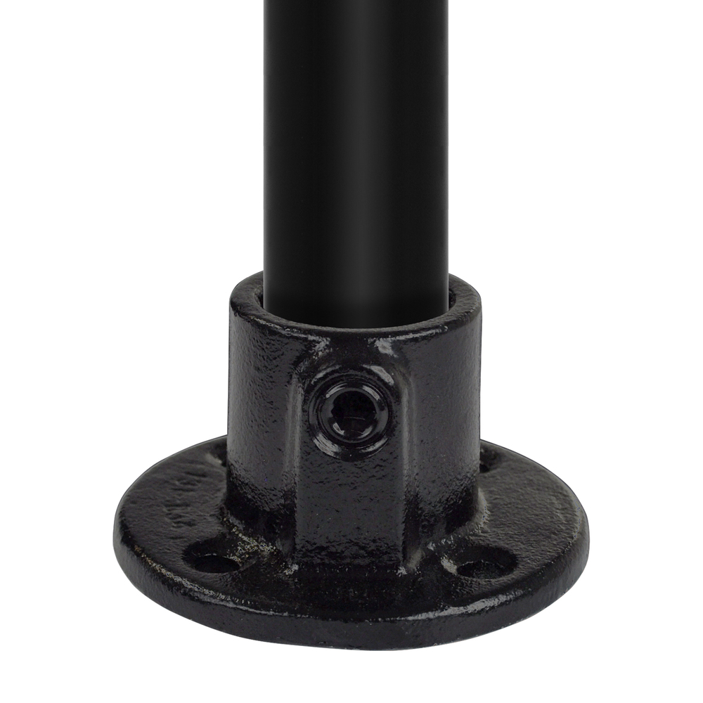 Buiskoppeling Ronde voetplaat - zwart-D / 42,4 mm
