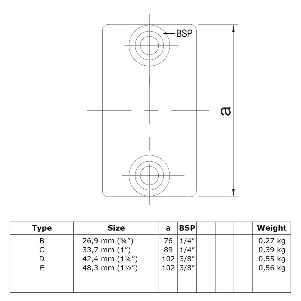 Buiskoppeling Koppelstuk - zwart-B / 26,9 mm