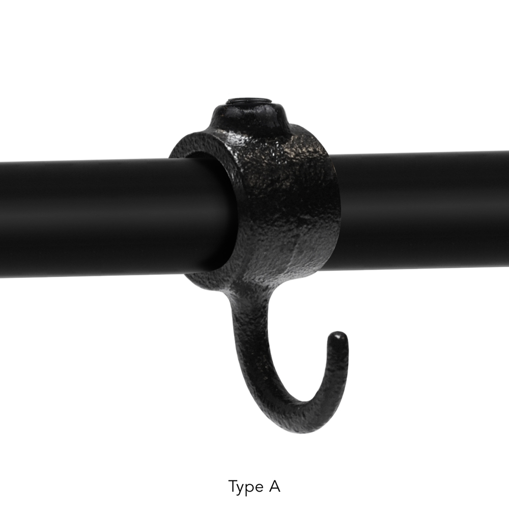 Buiskoppeling Kapstokhaak - zwart-C / 33,7 mm