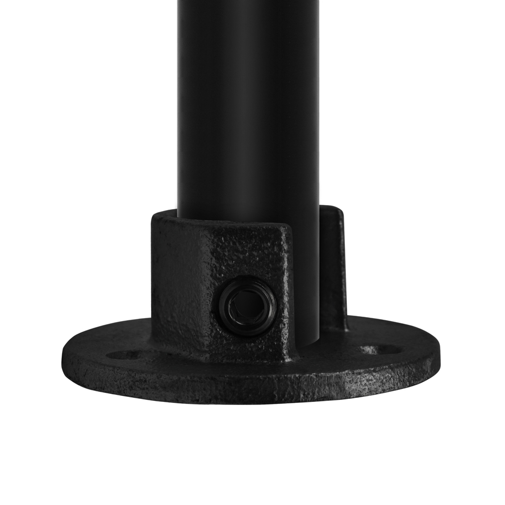 Buiskoppeling Ronde voetplaat met inleg (set) - zwart-B / 26,9 mm