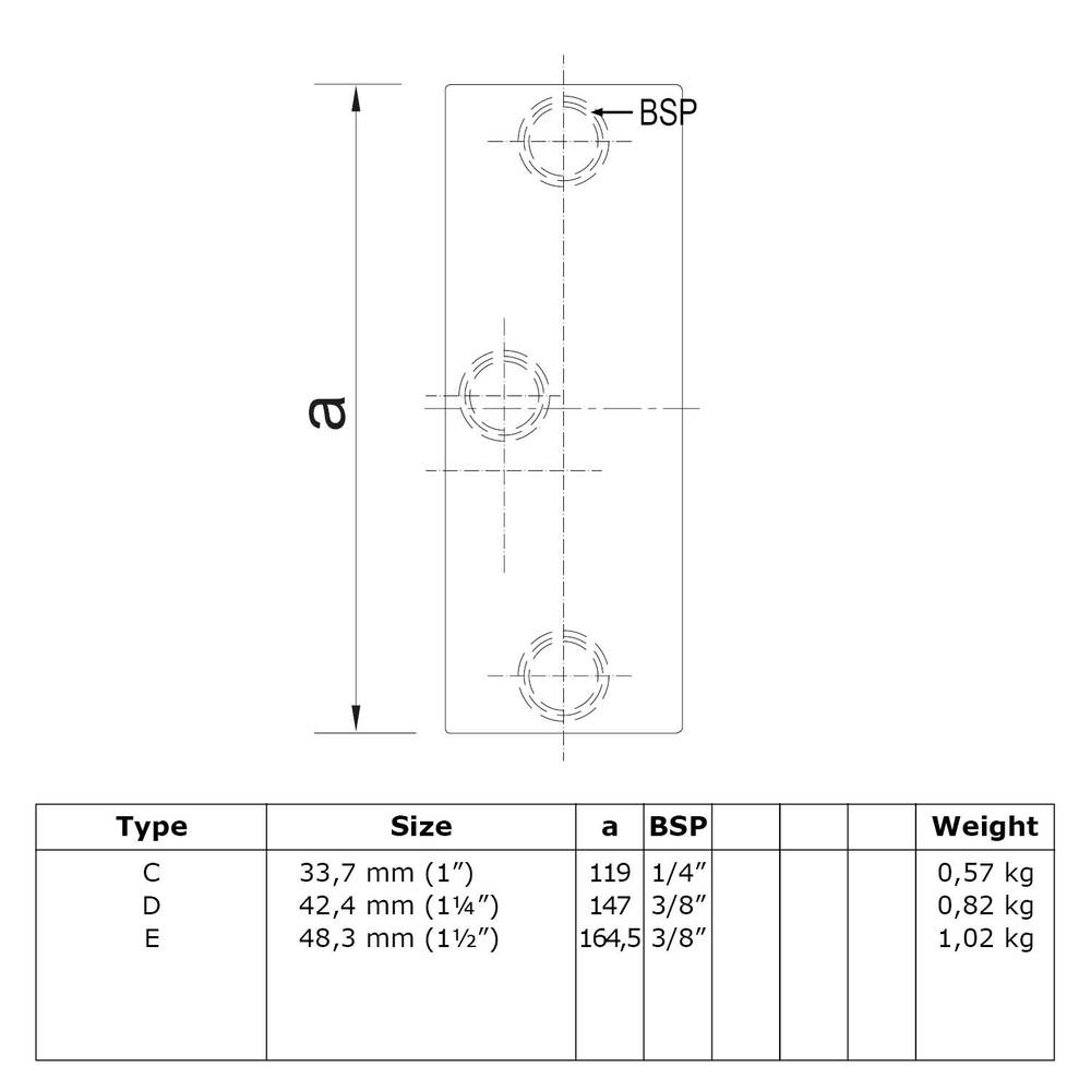 Buiskoppeling Railingbevestiging tot 45°-D / 42,4 mm