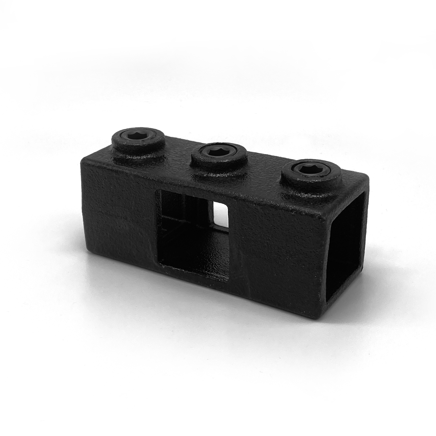 Buiskoppeling Kruisstuk in 1 vlak - zwart - vierkant - 25 mm