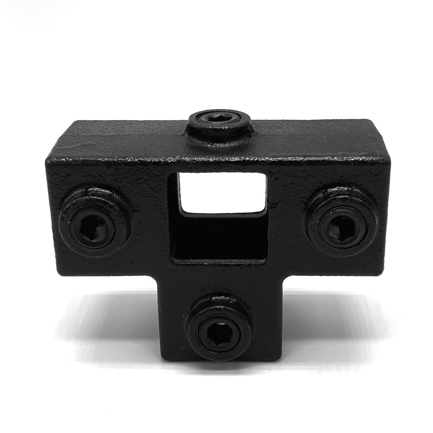 Doos T-Stuk met zij-uitgang - zwart - vierkant - 25 mm